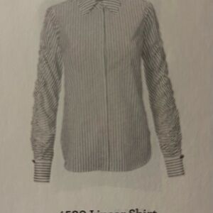 CAbi Black and White Button Down Shirt with Fitted Style and Dress Shirt Collar